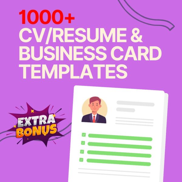 1000+ CV Resume Cover Letter Templates + Bonus