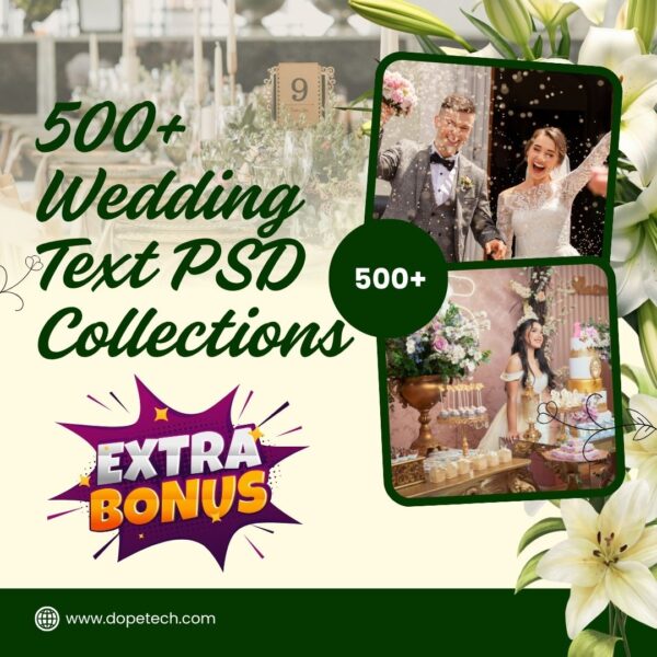 500+ Wedding Text PSD Collections